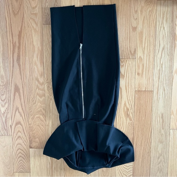 Black midi strapless dress with ruffled top - Picture 7 of 8